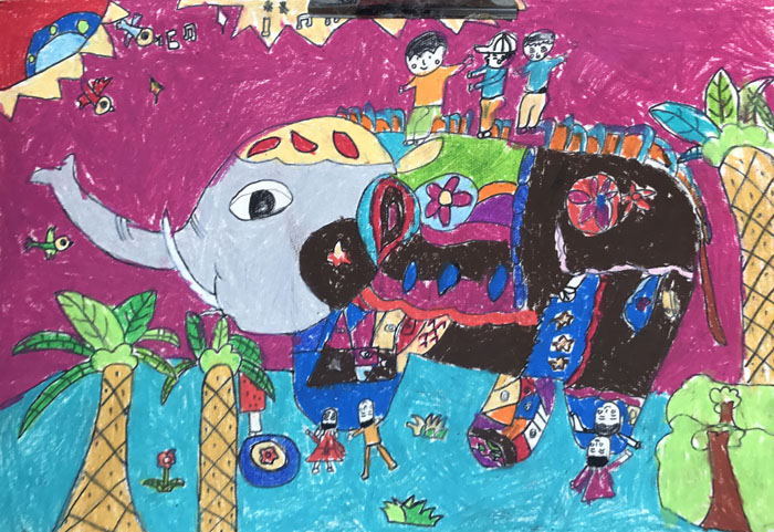儿童绘画比赛作品，未来科技绘画盒体验报告摘要