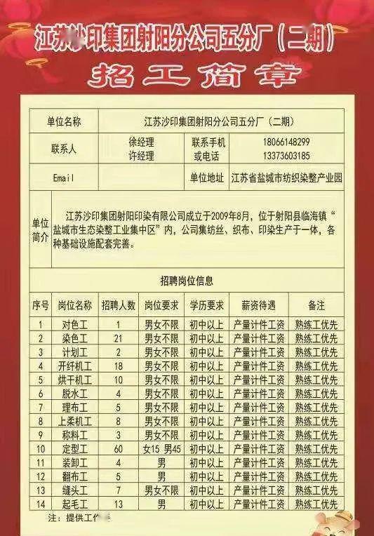 奉化东郊工厂火热招聘启事，职位信息一网打尽！